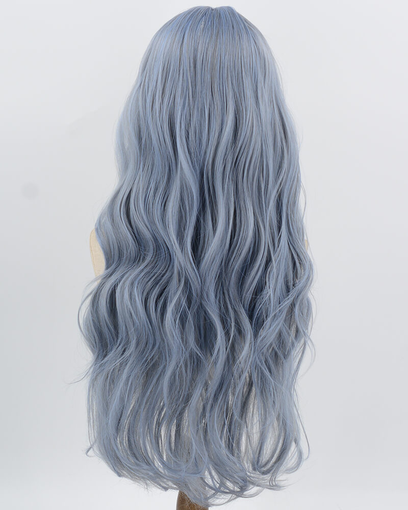 Blue Long Curly Synthetic Wig HW805