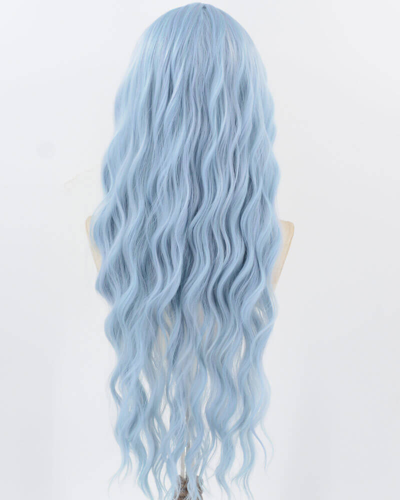 Blue Long Curly Synthetic Wig HW677