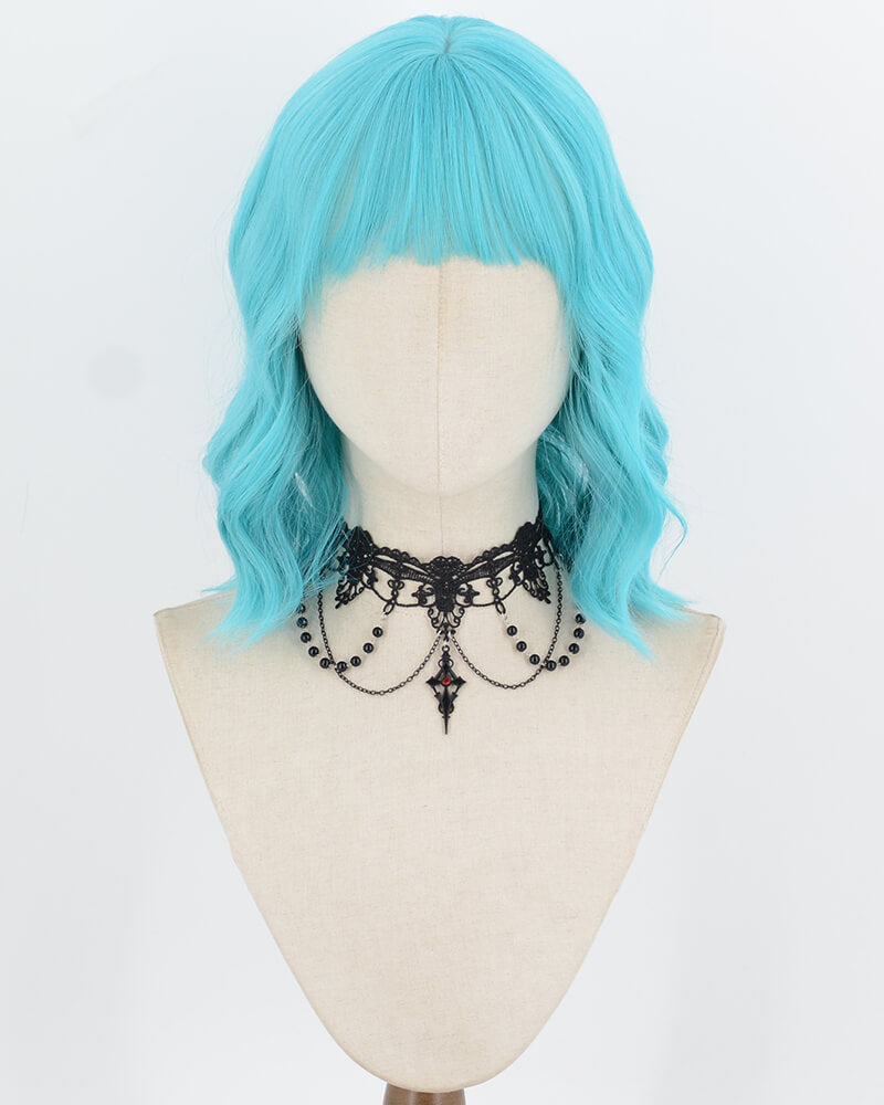 Blue Green Short Synthetic Wig HW888