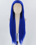 Long Blue Straight Synthetic Lace Front Wig WW509