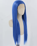 Blue Long Straight Synthetic Lace Front Wig WW1038