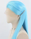 Blue Long Straight Synthetic Lace Front Wig WW982