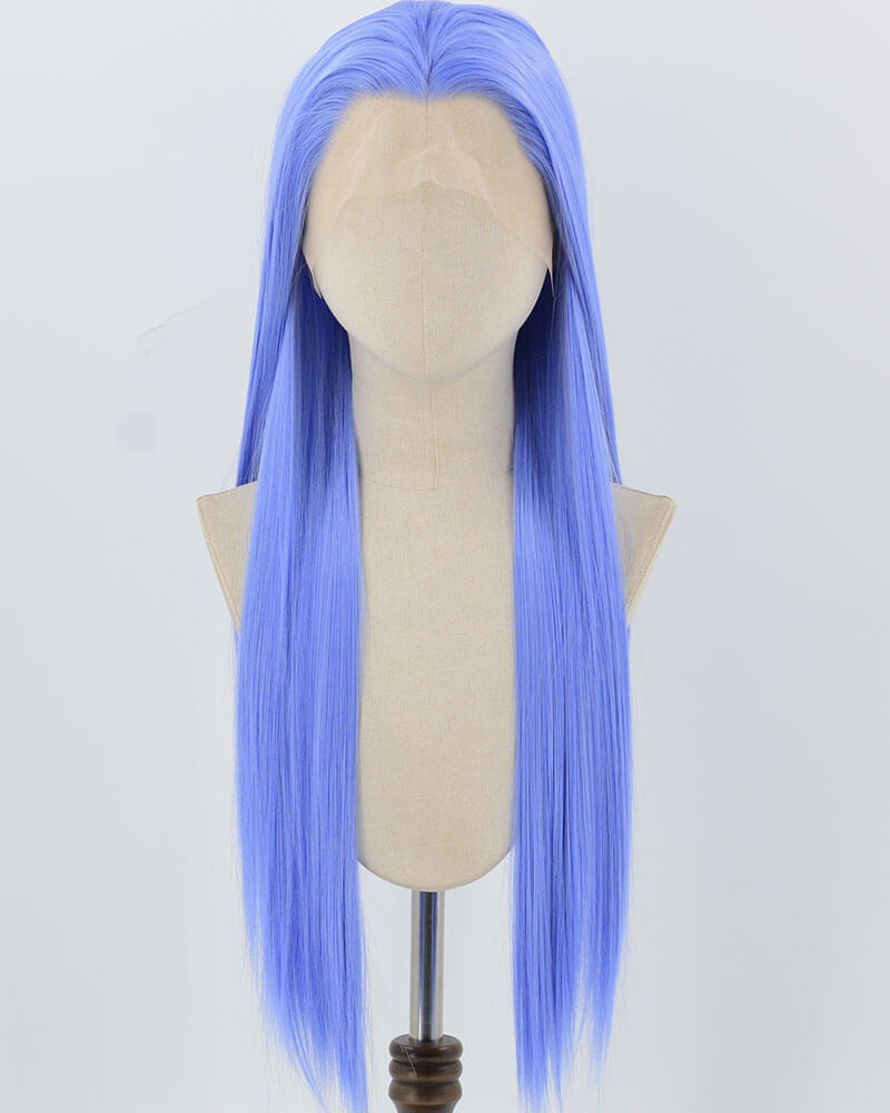 Long Blue Synthetic Lace Front Wig WW846