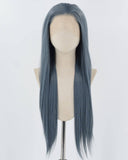 Blue Long Straight Synthetic Lace Front Wig WW874