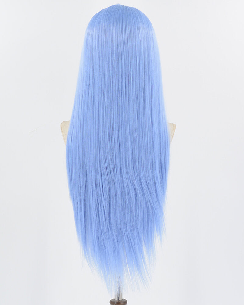 Long Blue Synthetic Lace Front Wig WW065