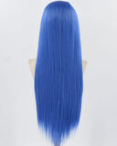 Blue Long Straight Synthetic Lace Front Wig WW1038
