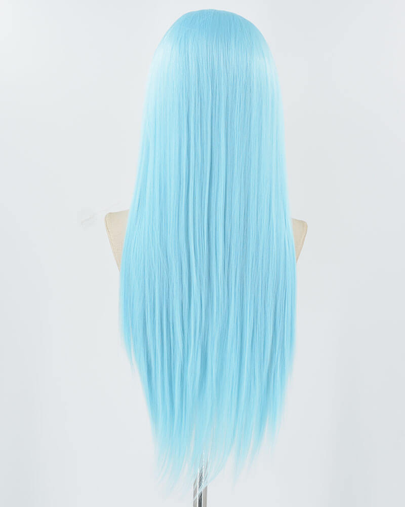 Light Blue Straight Synthetic Lace Front Wig WW1037