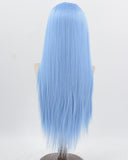 Blue Long Straight Synthetic Lace Front Wig WW994