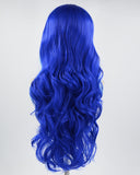 Blue Skunk Stripe Long Synthetic Lace Front Wig WW575
