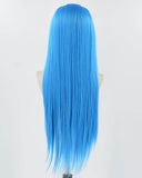 Blue Long Straight Synthetic Lace Front Wig WW859