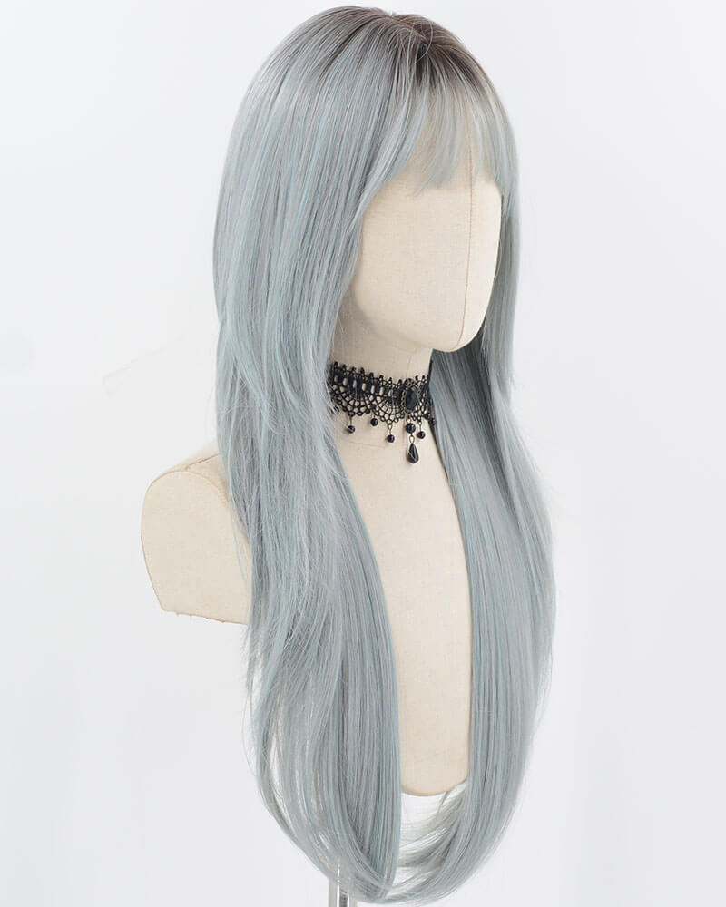 Ombre Blue Long Synthetic Wig HW682