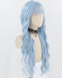 Blue Long Curly Synthetic Wig HW677