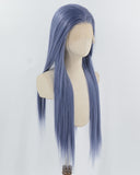 Dark Blue Long Straight Synthetic Lace Front Wig WW956