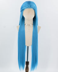 38Inch Long Sky Blue Synthetic Lace Front Wig WW1031