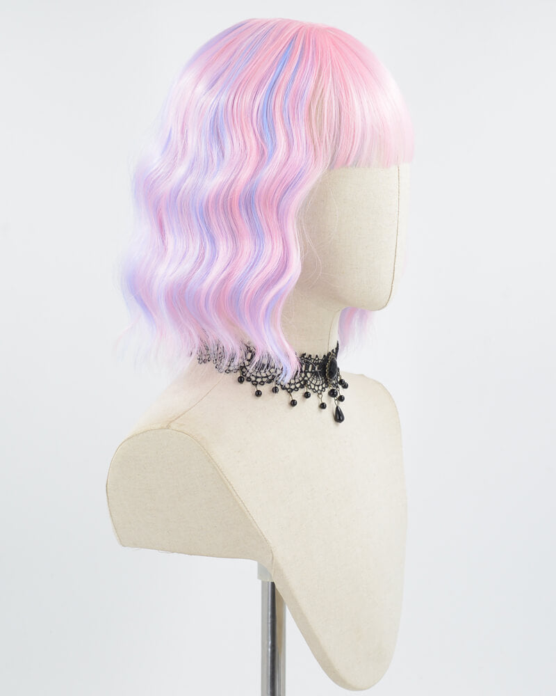 Pink Blue Short Synthetic Wig HW445