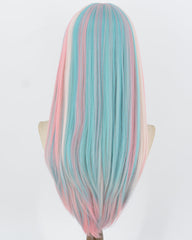 Blue Highlights Pink Synthetic Wig HW841