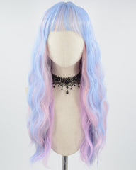 Blue Purple Curly Synthetic Wig HW404
