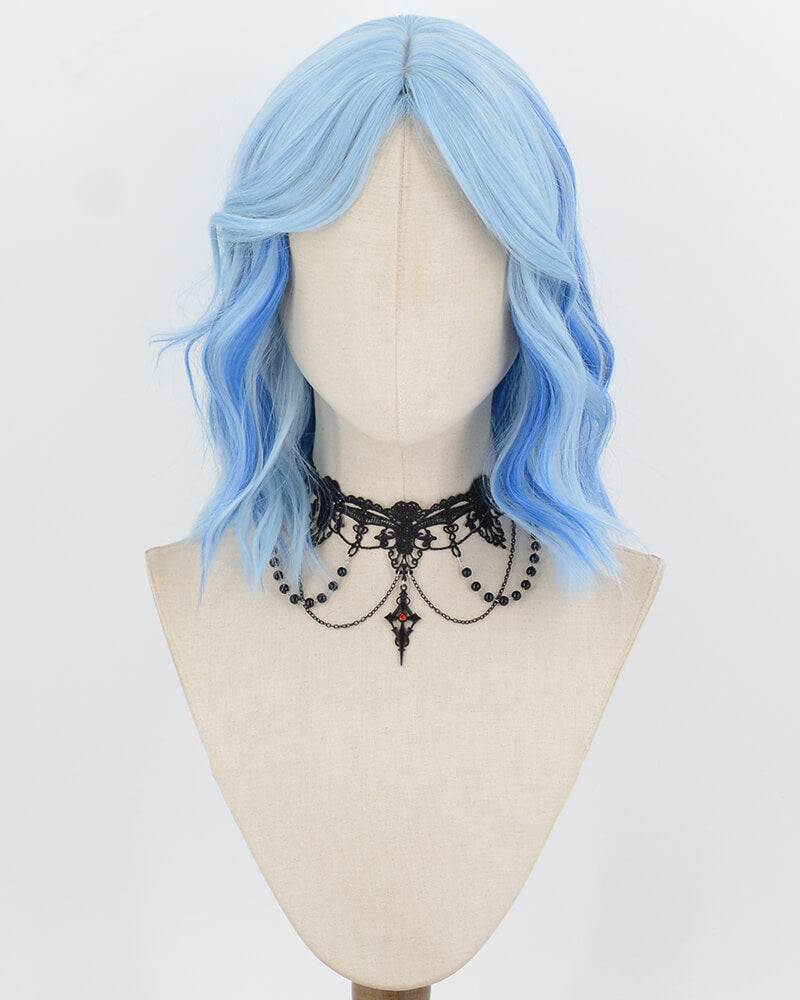 Ombre Blue Short Synthetic Wig HW891