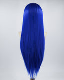 Long Blue Straight Synthetic Lace Front Wig WW509