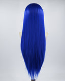 T Part Blue Long Straight Synthetic Lace Front Wig NH-1