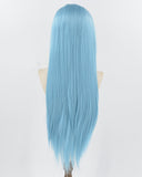 Blue Long Straight Synthetic Lace Front Wig WW951