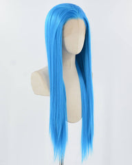 Blue Long Straight Synthetic Lace Front Wig WW859