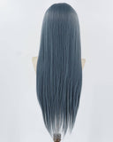 Blue Long Straight Synthetic Lace Front Wig WW874