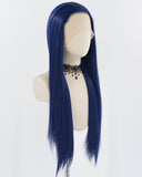 Dark Blue Straight Synthetic Lace Front Wig WW724