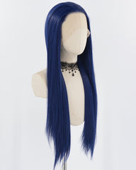 Dark Blue Straight Synthetic Lace Front Wig WW724