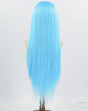Blue Long Straight Synthetic Lace Front Wig WW982