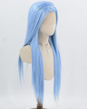 Blue Long Straight Synthetic Lace Front Wig WW994