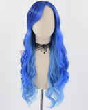 Ombre Blue Wavy Synthetic Wig HW516