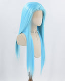 Blue Long Straight Synthetic Lace Front Wig WW982