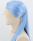 Blue Long Straight Synthetic Lace Front Wig WW994