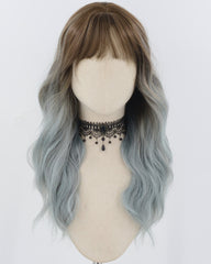 Brown Ombre Blue Synthetic Wig HW719
