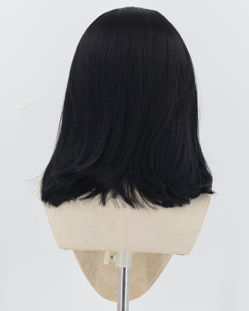 Short Black Synthetic Lace Front Wigs WT015
