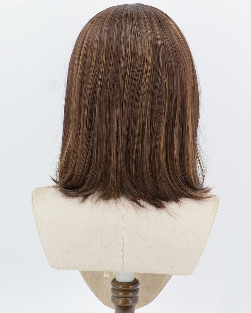Brown Highlights Short Bob Synthetic Lace Front Wig WW1046