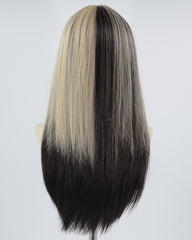 Black Brown Long Straight Synthetic Wig HW348