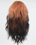 Orange Ombre Black Curly Synthetic Wig HW398