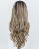 Ombre Brown Highlights Blonde Synthetic Lace Front Wig WW1068