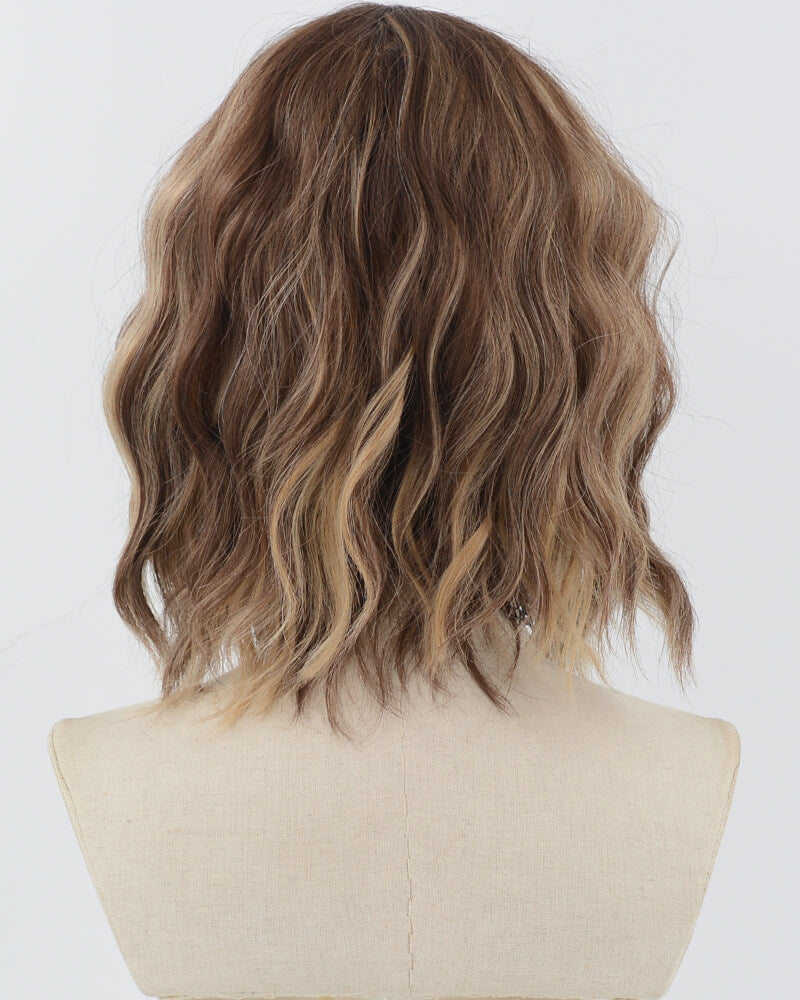 Short Curly Brown Blonde Synthetic Wig HW565