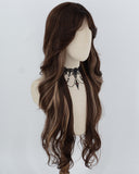 Long Brown Highlights Blonde Synthetic Wig HW837