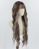 34Inch Long Brown Blonde Curly Synthetic Wig HW732