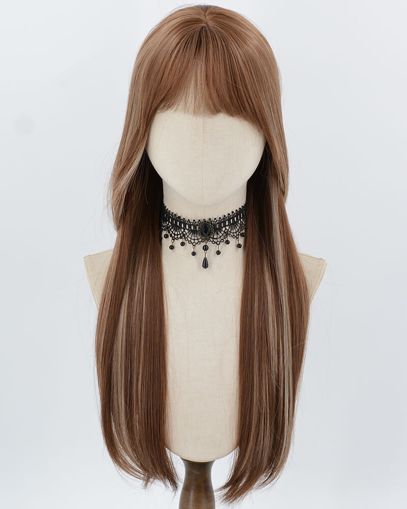 Brown Mixed Blonde Synthetic Wig HW817