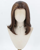Brown Highlights Short Bob Synthetic Lace Front Wig WW1046