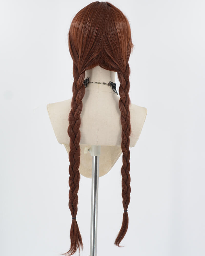 Long Brown Braid Synthetic Wig HW534