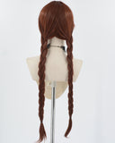 Long Brown Braid Synthetic Wig HW534
