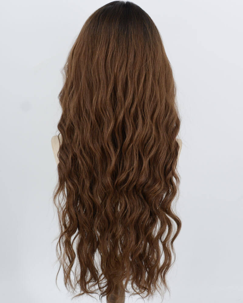 Ombre Brown Curly Synthetic Lace Front Wig WW1053