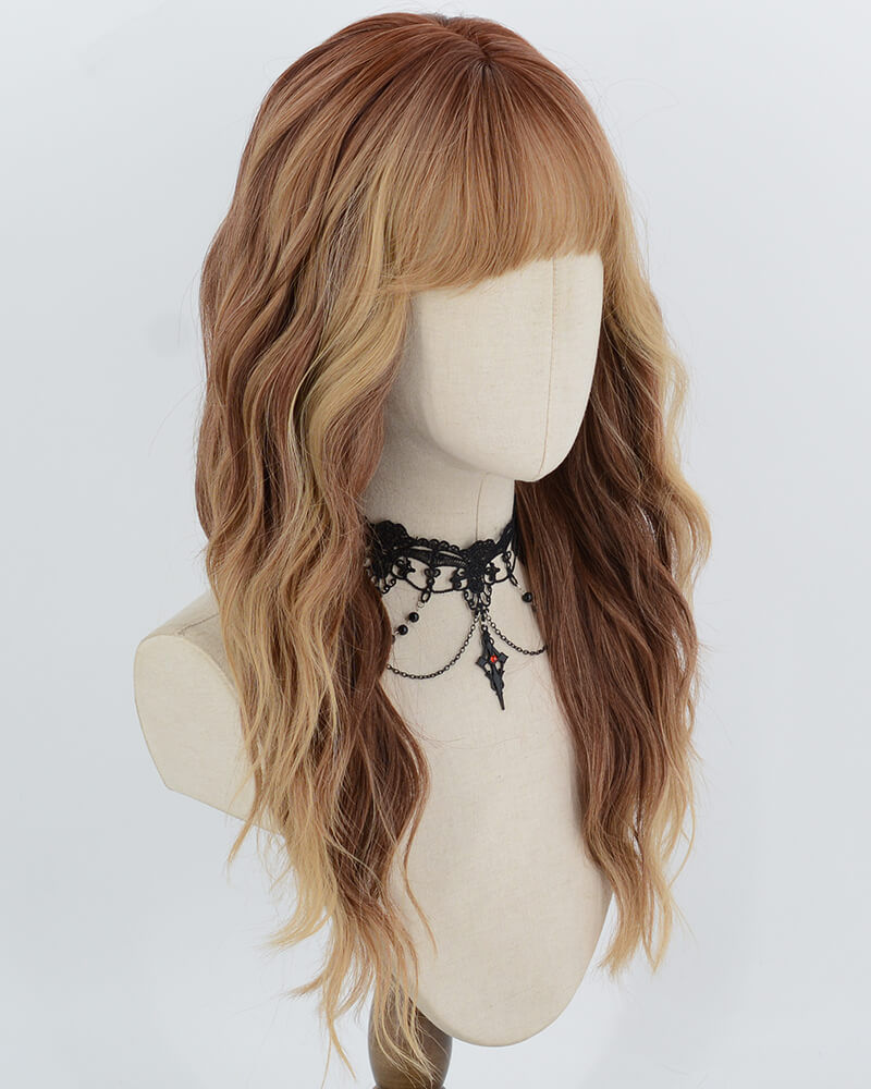 Brown Ombre Curly Synthetic Wig HW873