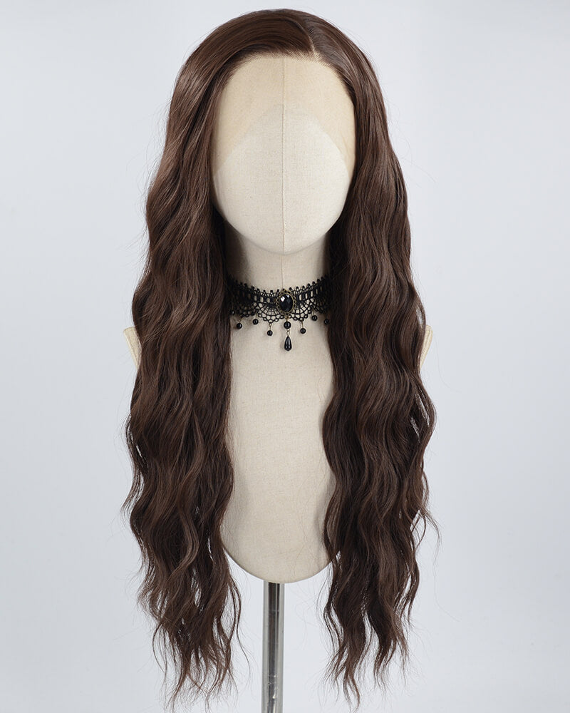 Brown Wavy Synthetic Lace Front Wig WW076